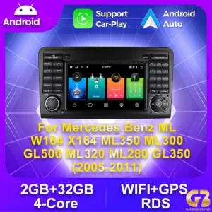 Мултимедия за Мерцедес ML-Class W164 и GL-Class X164        2Din 7-инчa *Android|Carplay | Bluetooth |GPS навигация | Bluetooth | MP5 плейър + подарък AHD задна камера